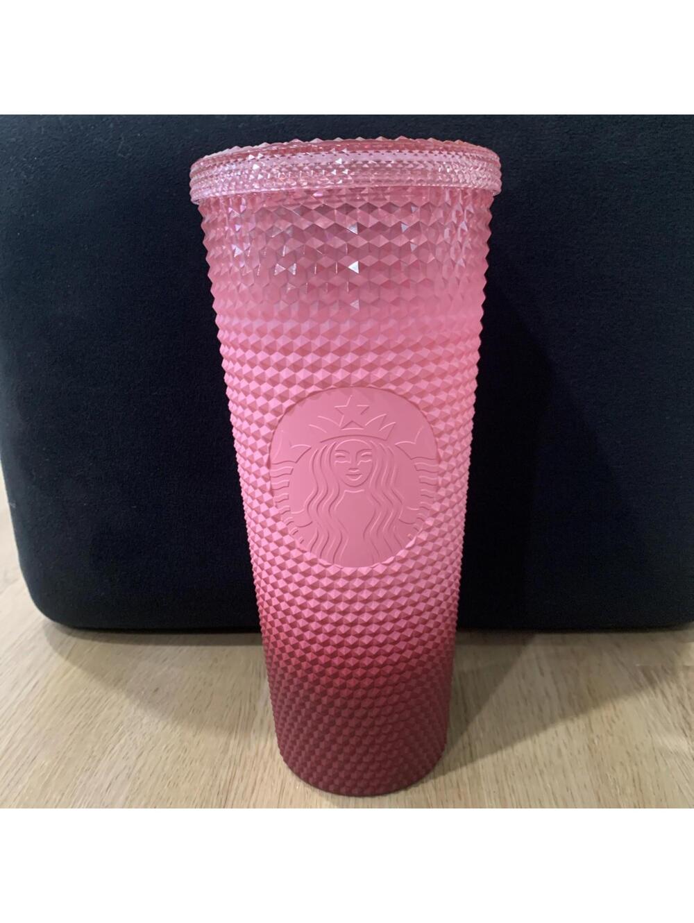 New Starbucks Pink Studded Ombre Gradient Tumbler 24oz Venti No Straw